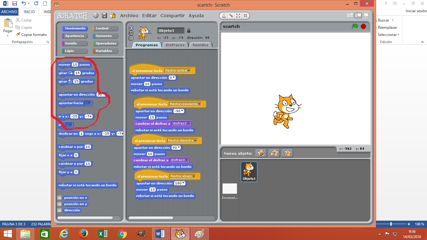 MANUAL DE SCRATCH pasos para crear un objeto y Pasos para dar movimiento a un objeto