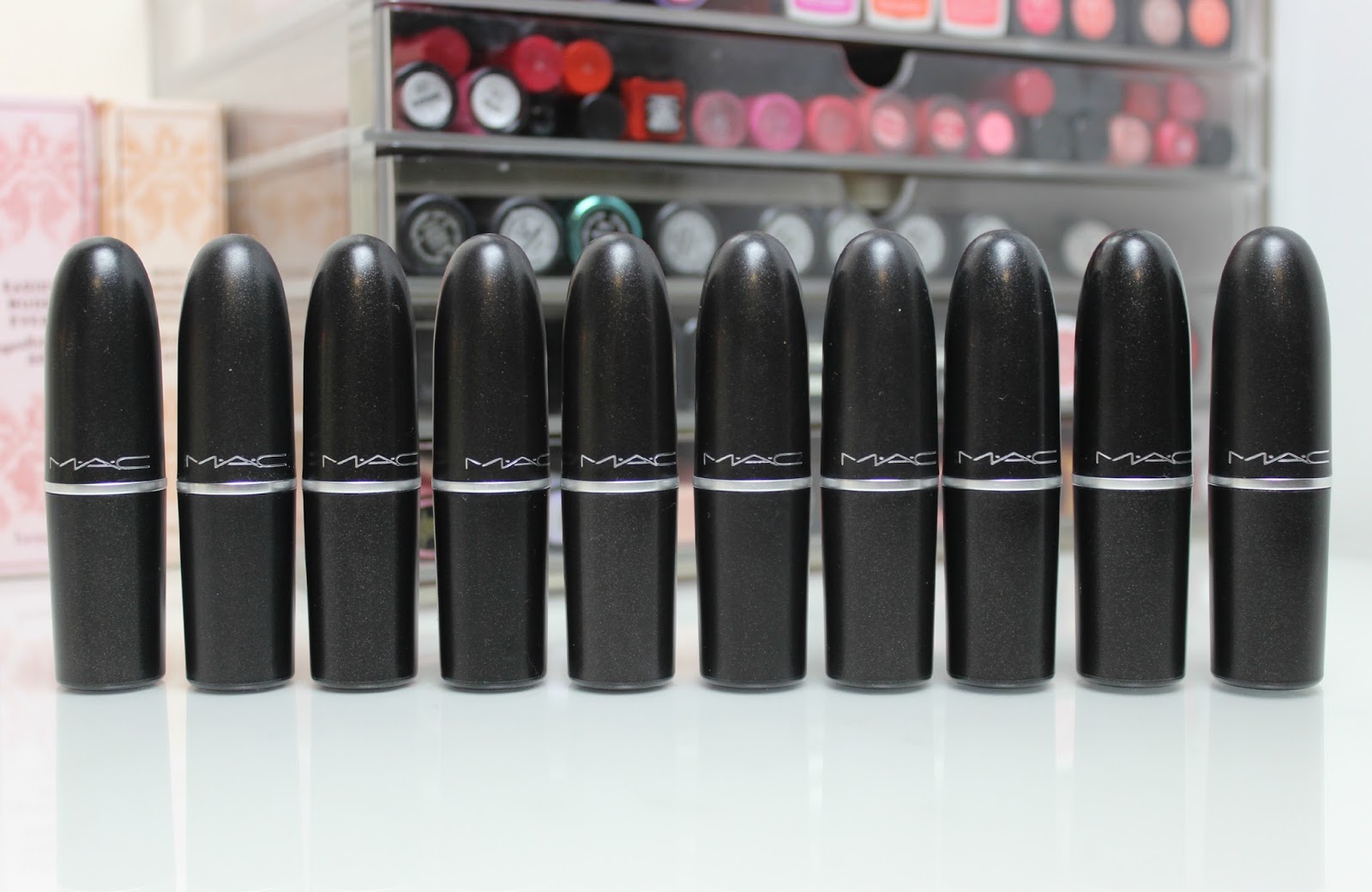 A picture of the top 10 MAC lipsticks