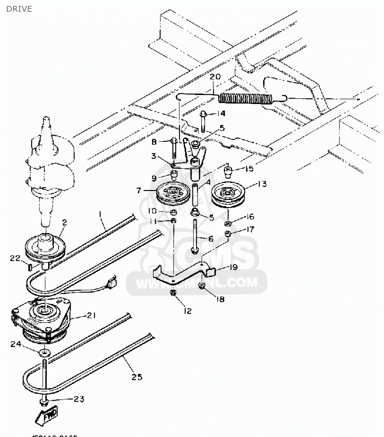 YamahaGenuineParts.com: YT6800 Drive Belt and PTO Belt banshee engine diagram 