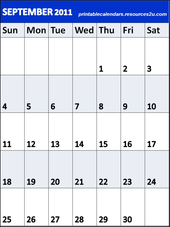 2011 September 2011 Calendar 2011 September 2011 Calendar