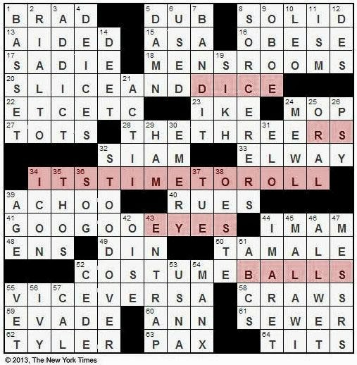 The New York Times Crossword in Gothic 09.23.13 — ROLL