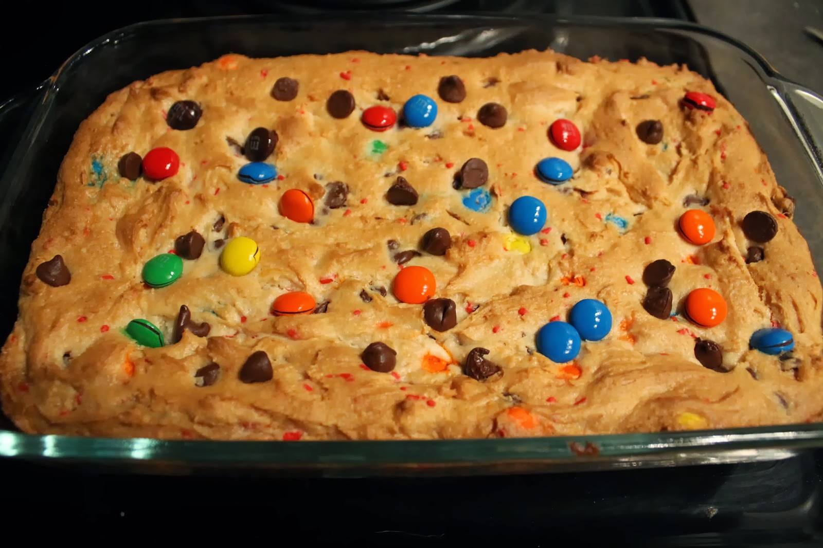 Stay At Home Baker Chocolate Chip M&M Cake Batter Bars