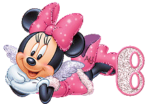 Alfabeto de Minnie Mouse con alitas B.