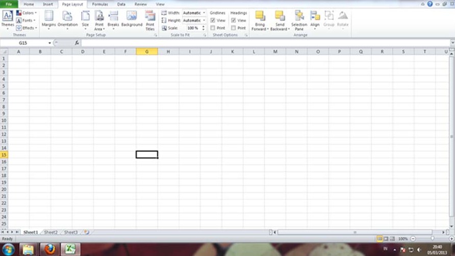 Excel page