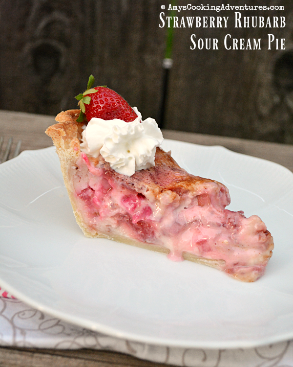 Strawberry Rhubarb Sour Cream Pie