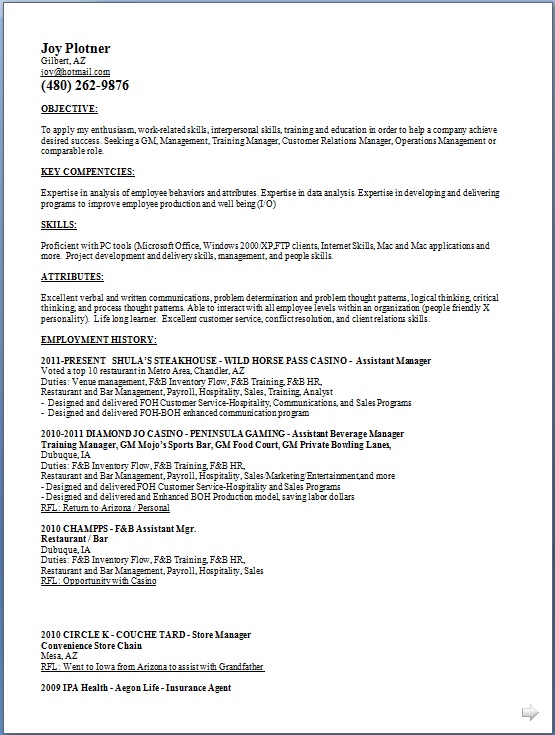 training manager resume samples in word format free download