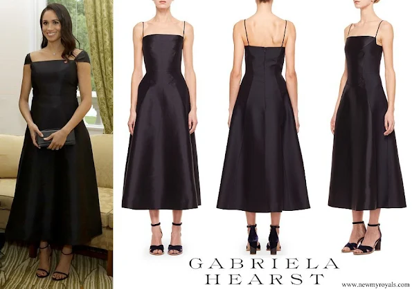 Meghan Markle wore Gabriela Hearst Navy Herve dress with modified cap sleeves