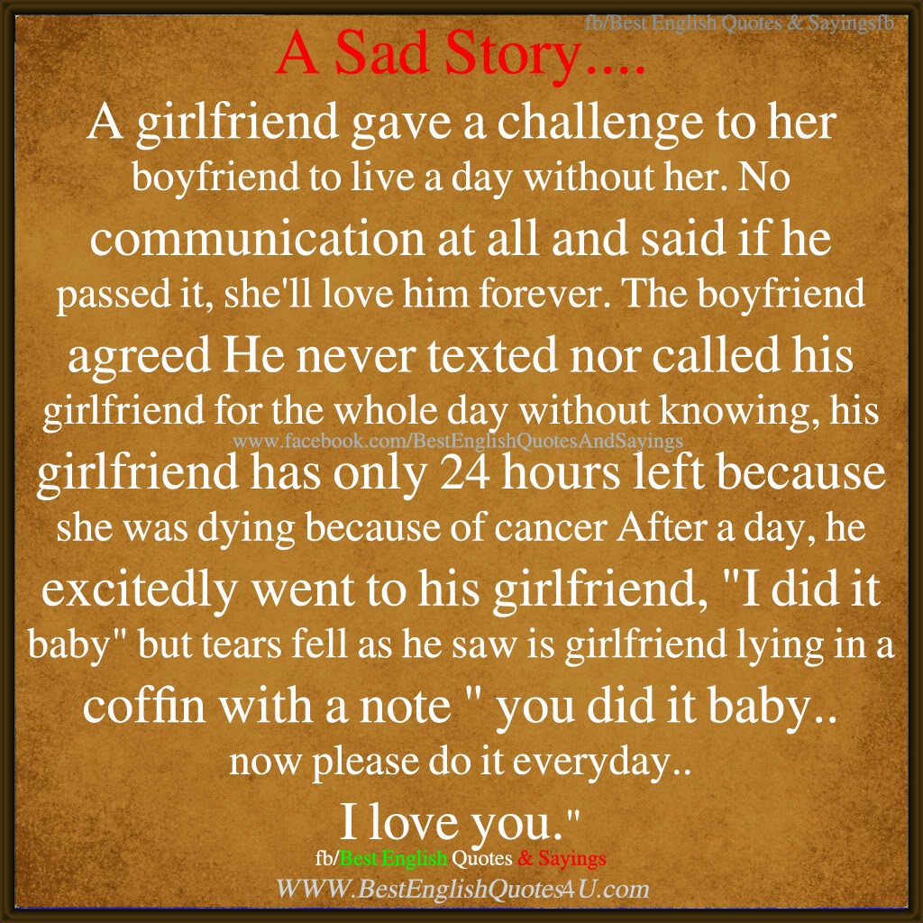 30 And Girlfriend A sad story bestenglishquotes& â¤ Best Love Quotes For Girlfriend In English