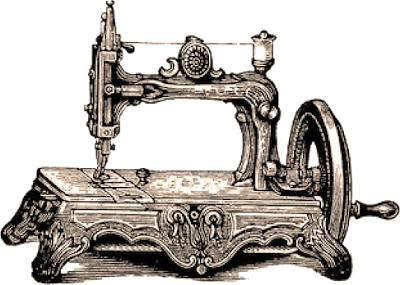 máquina de coser antigua ilustración vintage