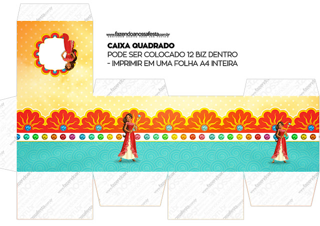 Elena de Avalor: Cajas para Imprimir Gratis. Cajas Cubo de Elena de Avalor para imprimir gratis.