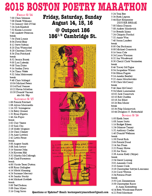 Boston Poetry Marathon 2015