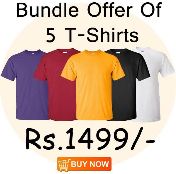 5 Tshirts Bundle Offer by Easydeal.pk Daily Deals & Offers in Pakistan
