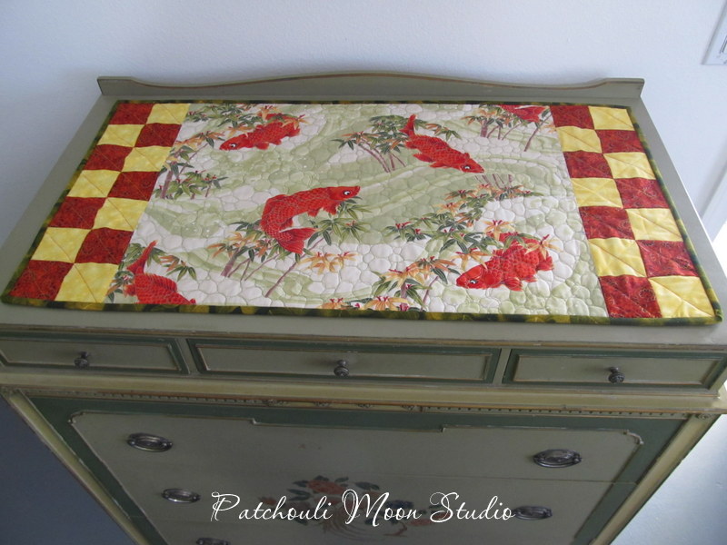 Patchouli Moon Studio Koi Fish Quilted Dresser Topper