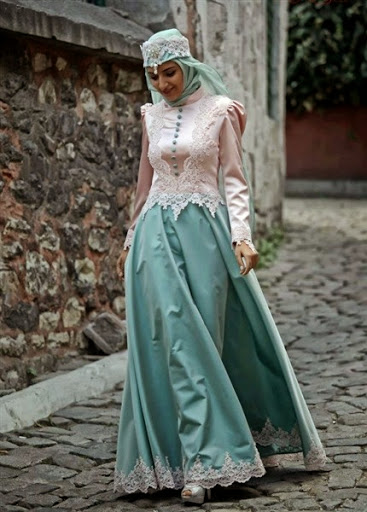 Contoh Baju Gaun Pengantin Muslim Islami Syar'i Terbaru 