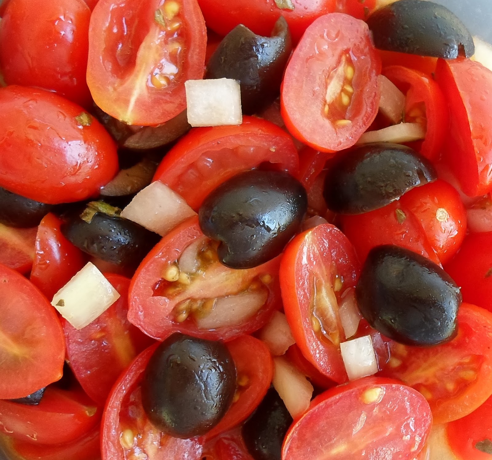 Happier Than A Pig In Mud Tomato and Black Olive Salad