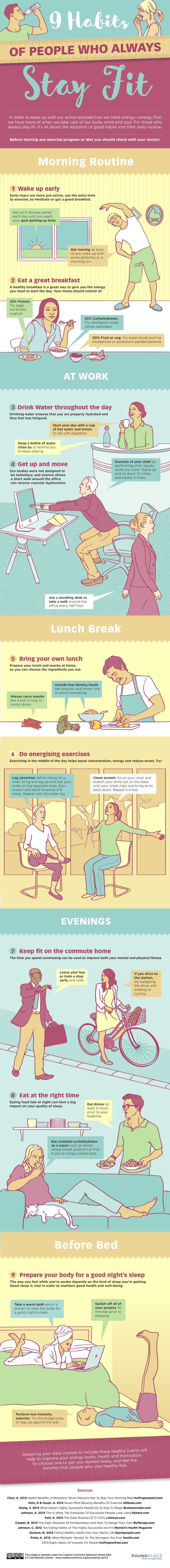 9 Habits Of People Who Always Stay Fit - #infographic