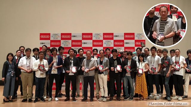 Yu Suzuki with the other award winners at CEDEC 2018 (photo courtesy of Ali Novin)