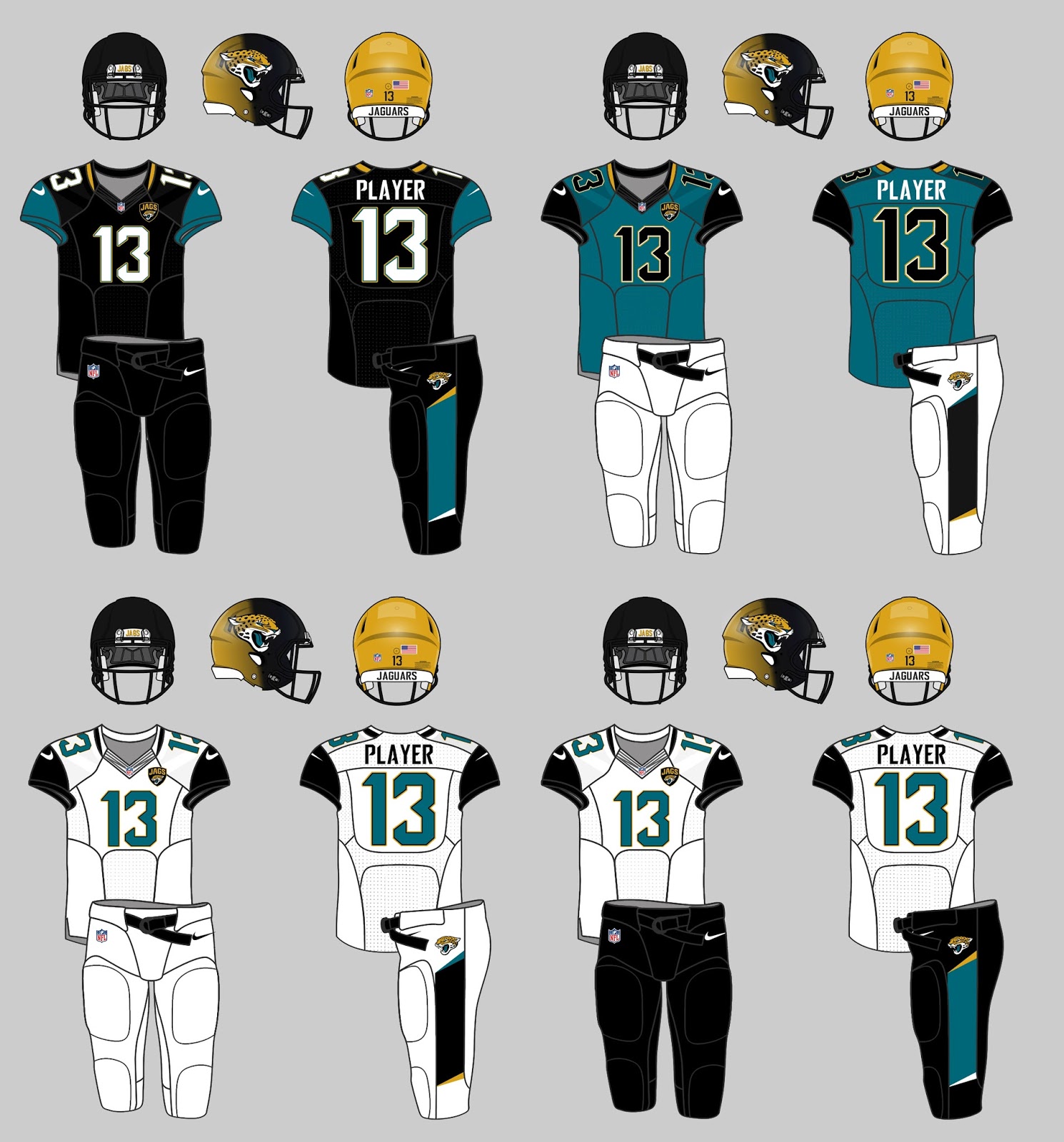Jacksonville Jaguars Uniform Tracker YearByYear