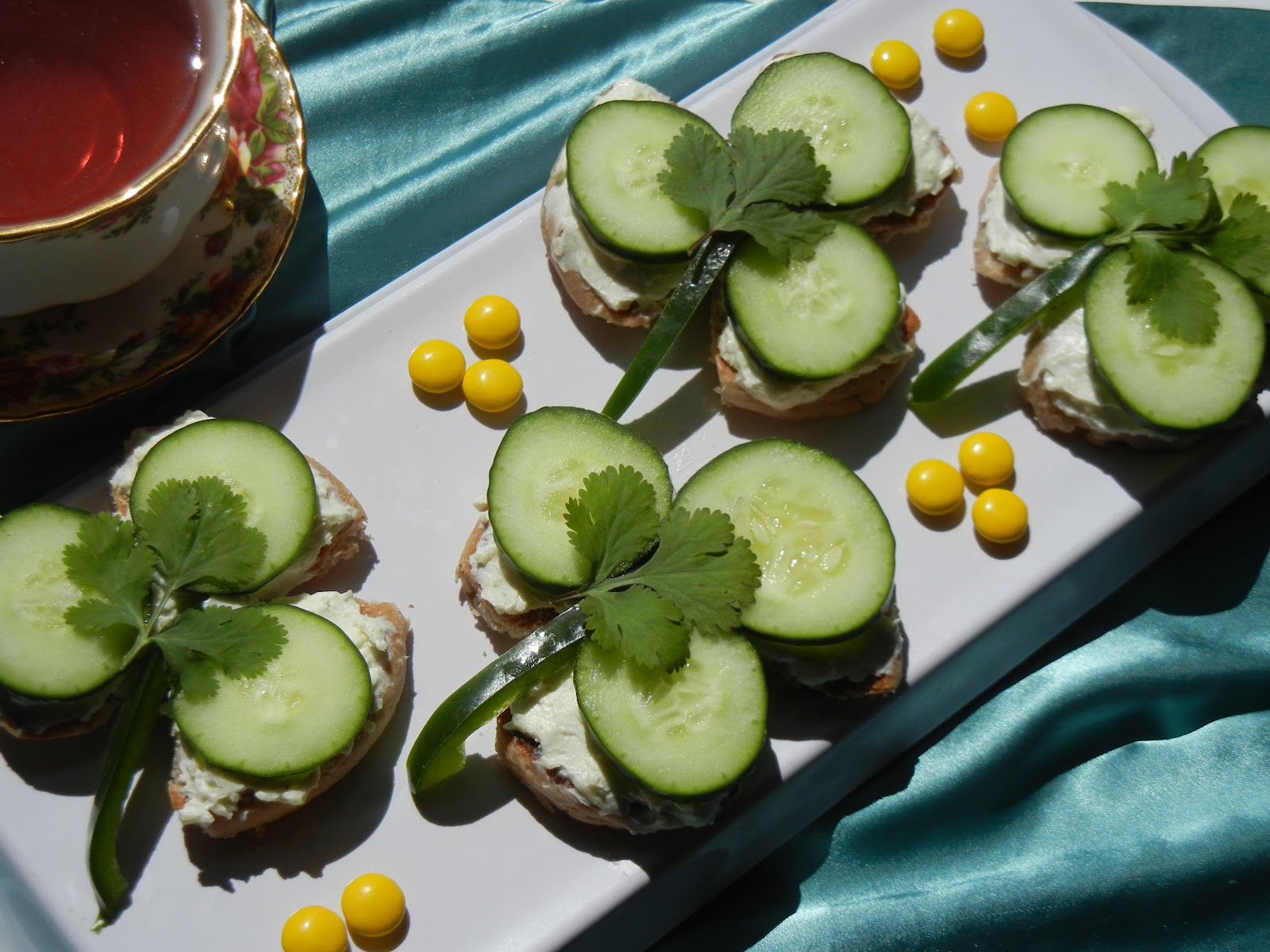 Shamrock Cucumber Tea Sandwiches