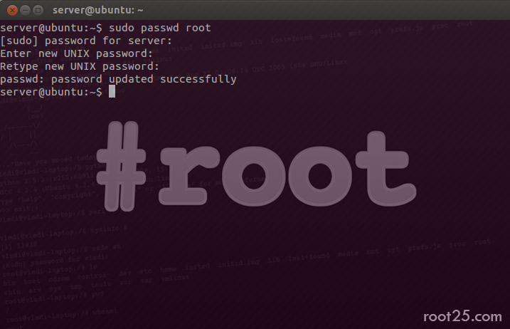 Root25 All About Information Security How To Enable Root Superuser In Ubuntu 12