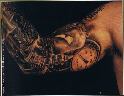 Dark Tattoos on 3d Tattoo Dark Biomech Elbow On The Arm