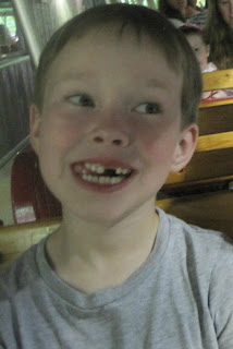 Happy seven-year old boy