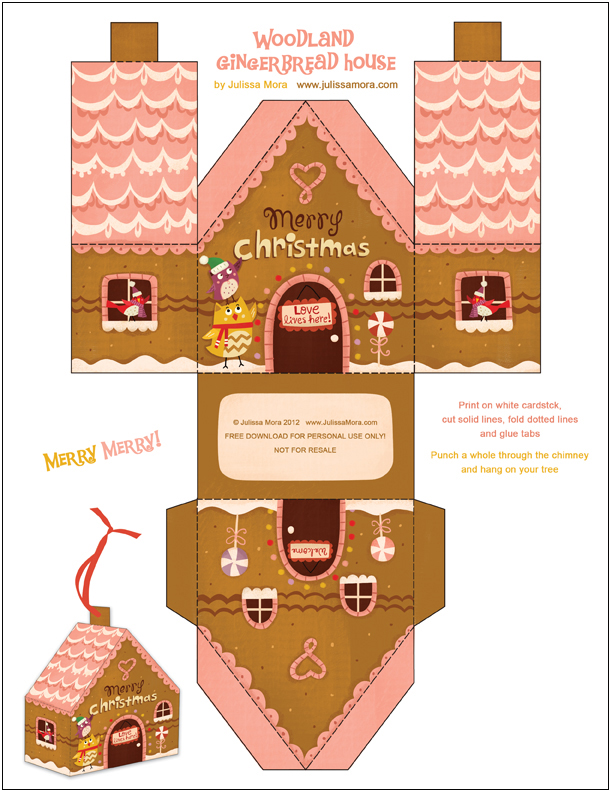 We Love To Illustrate FREE Gingerbread House Download 