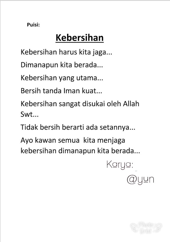 Puisi Kebersihan Sekolah Singkat