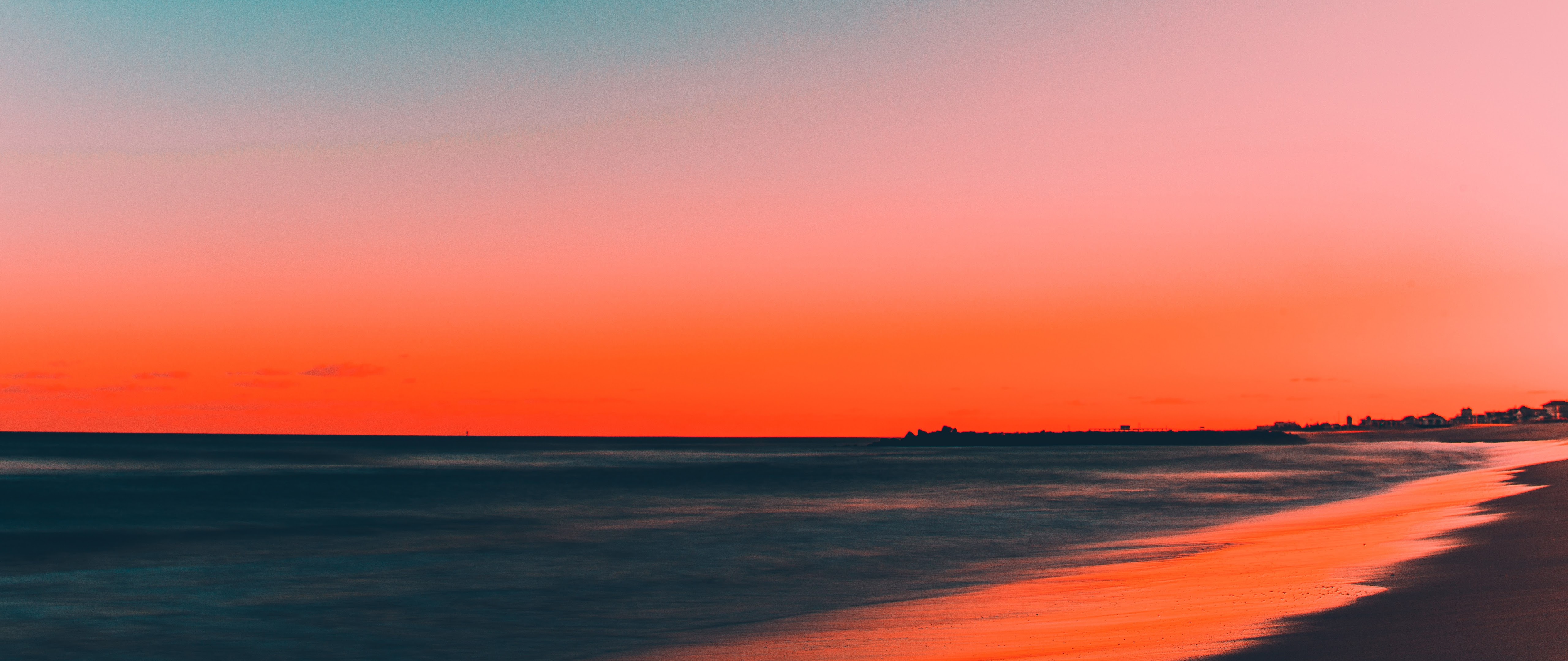 Sunset Beach Sea Horizon Scenery 8k Wallpaper 165