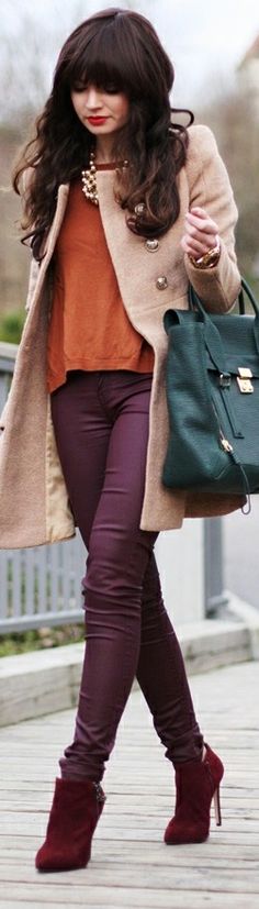 Colour Combo to Try: Orange + Burgundy | Miss Rich