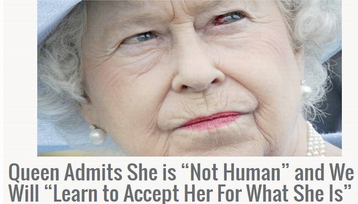 La Reina admite en su sitio web oficial que "no es un ser humano