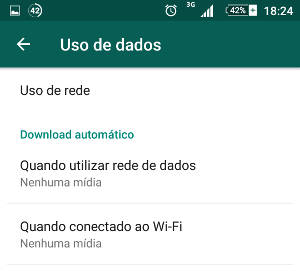 uso de dados no WhatsApp