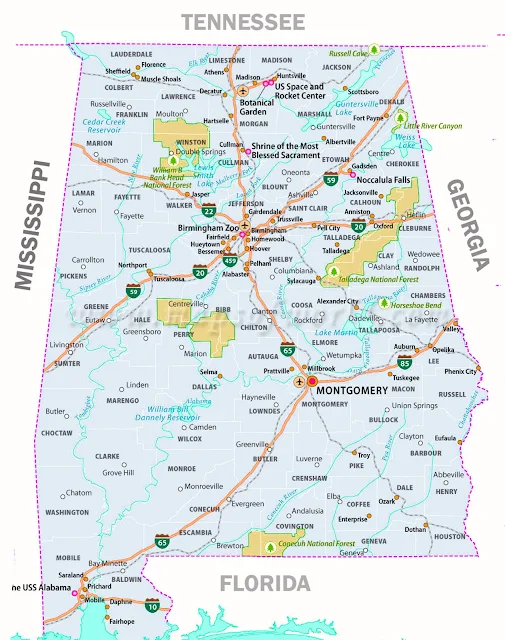 Gambar Peta Alabama 1