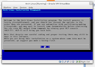 Arch Linux Installation Framework Start Page