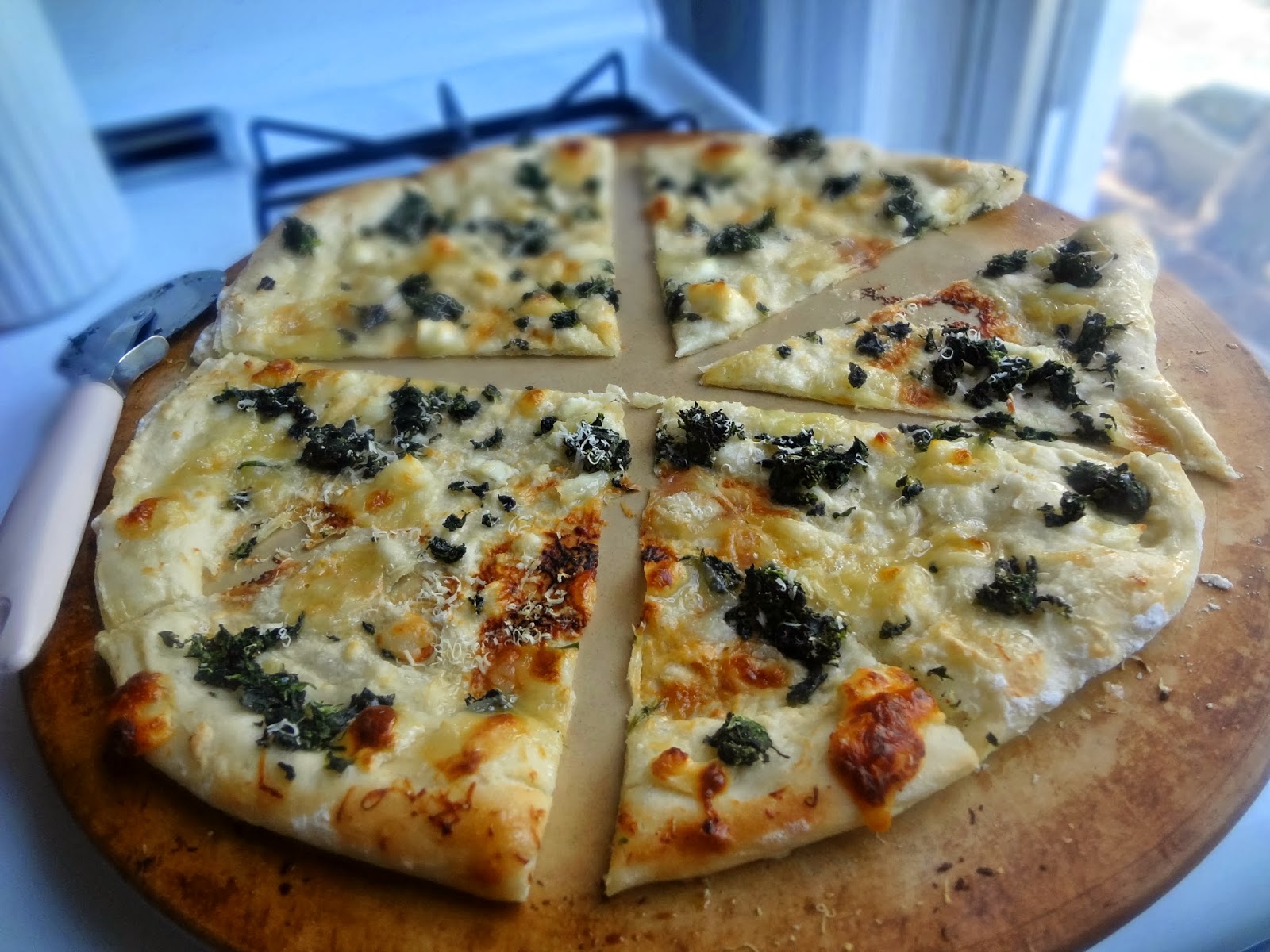 The Cooking Actress Chevre and Spinach Pizza with Truffle HoneyGoat