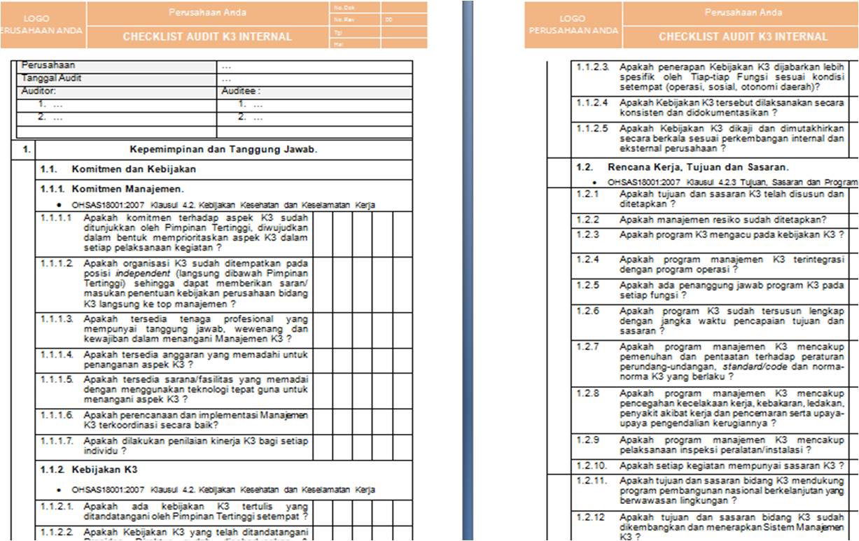 Contoh Checklist Internal Audit Iso 9001 Erometal
