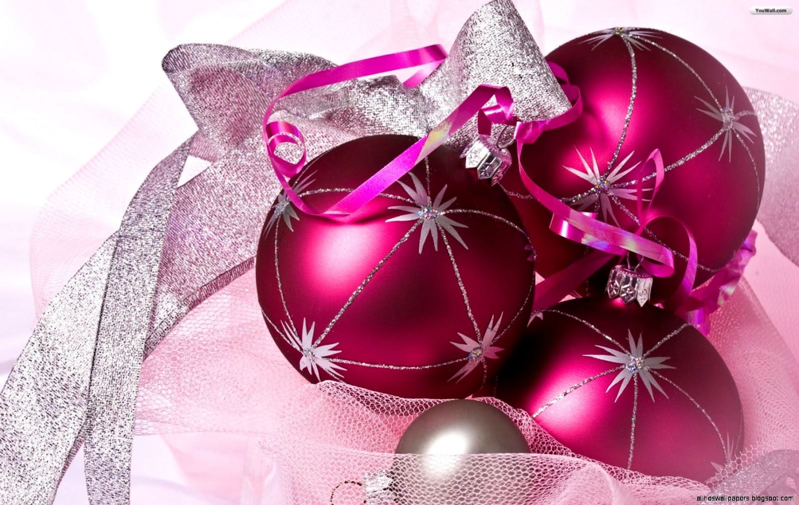 Pink Christmas Ball Ornaments Wallpaper