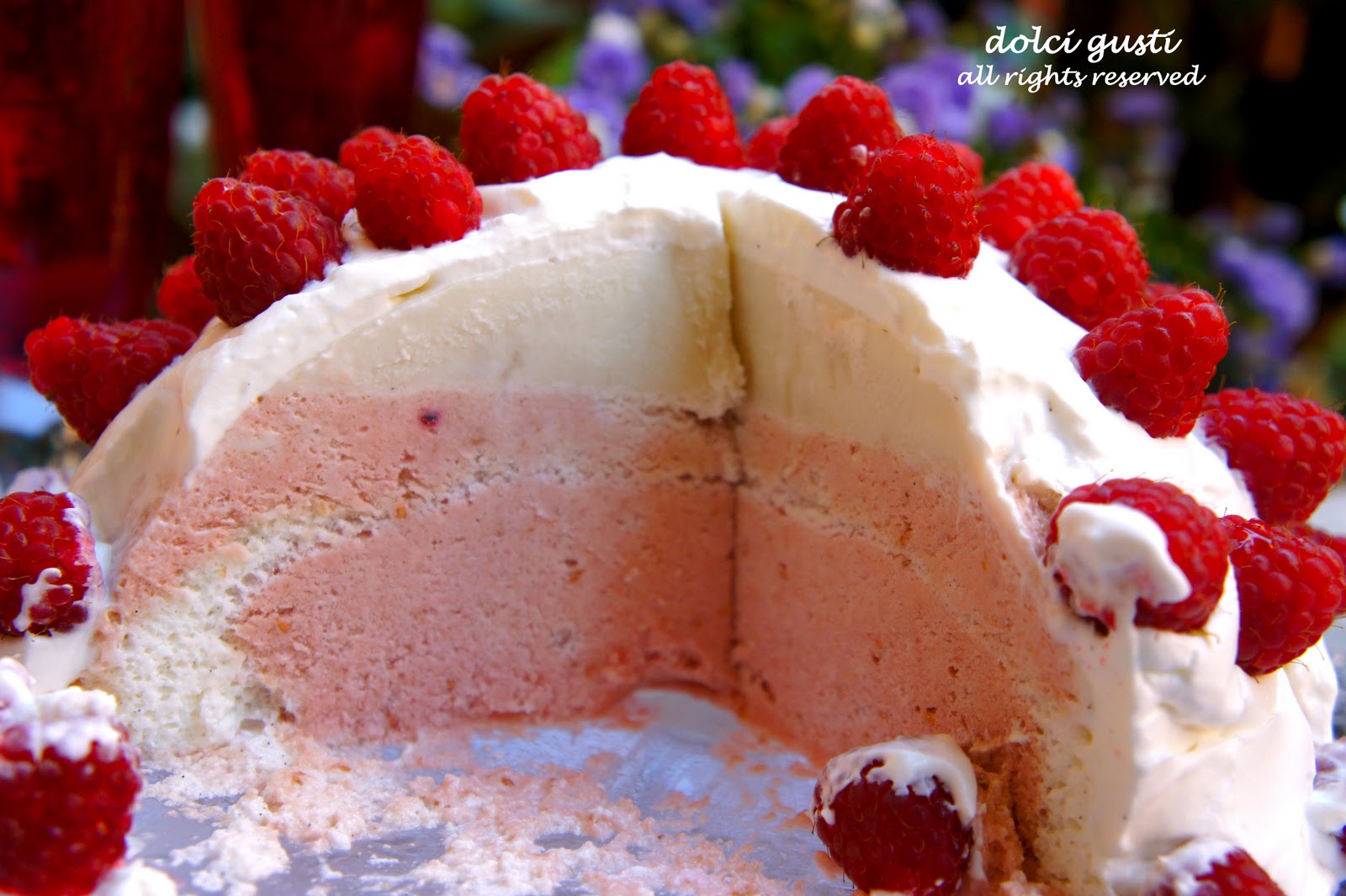 chocolate and cakes: raspberry parfait with vanilla Bourbon