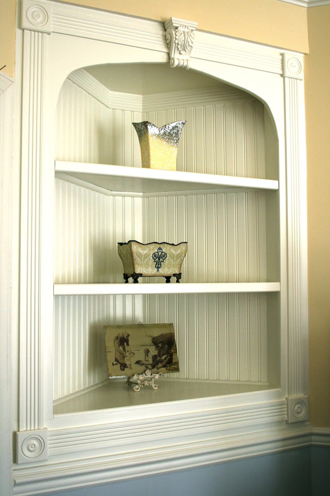 Where the Grass is Greener... My Magnificent Molding Corner Shelves