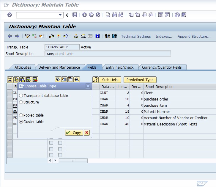 Cluster Table Sap Tutor