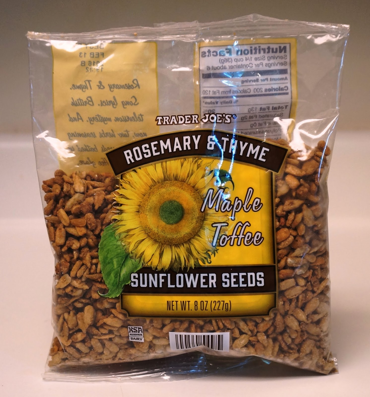 Exploring Trader Joe's Trader Joe's Rosemary & Thyme Maple Toffee Sunflower Seeds