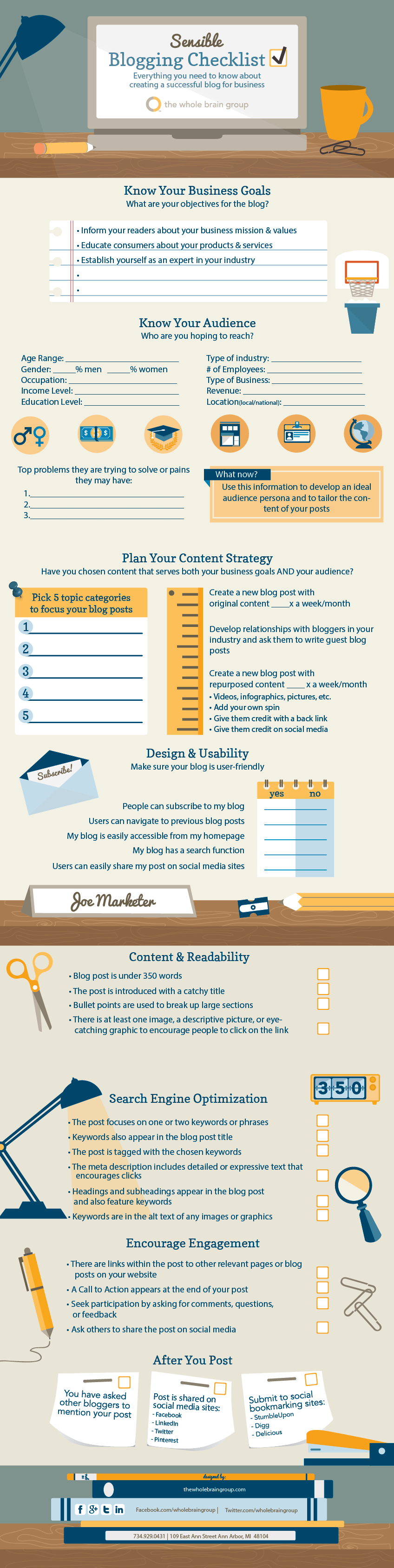 Sensible Blogging Checklist for Small business and brands - #infographic #Blogging