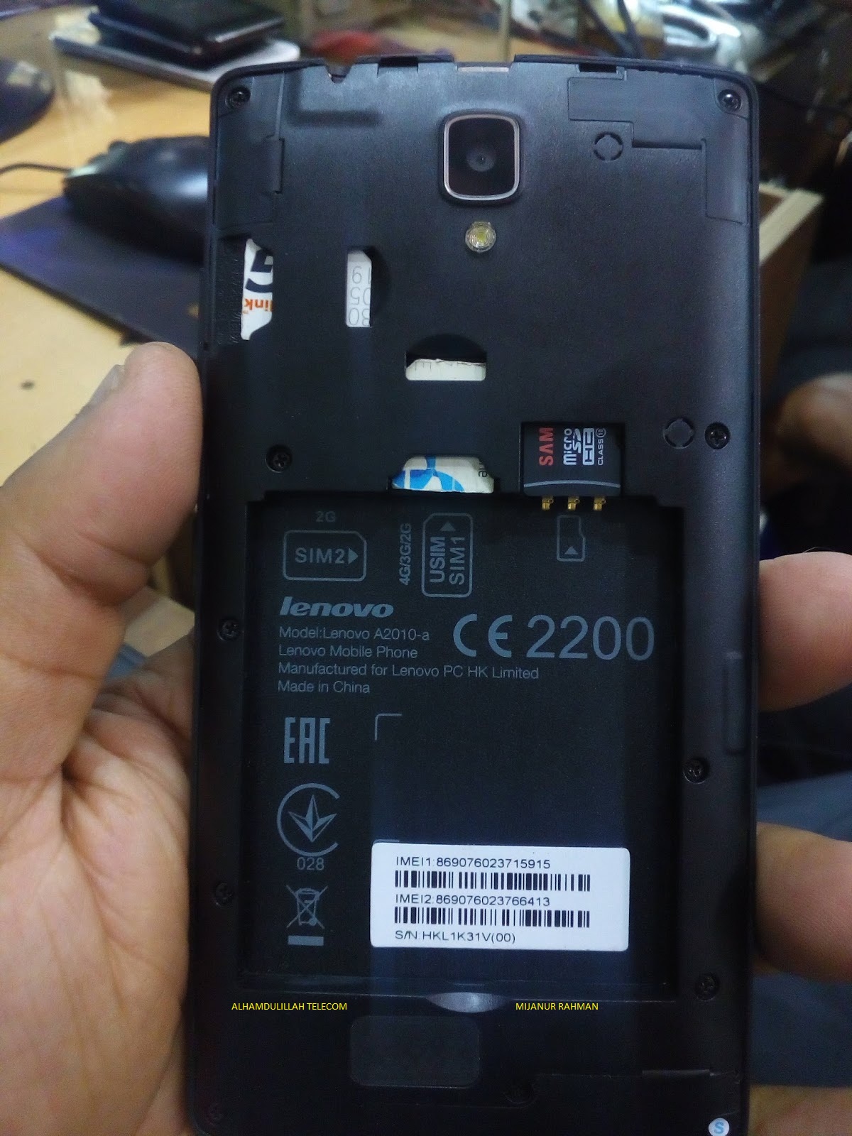 ALHAMDULILLAH TELECOM: Lenovo A2010-a MT6735 FIRMWARE FLASH FILE verson