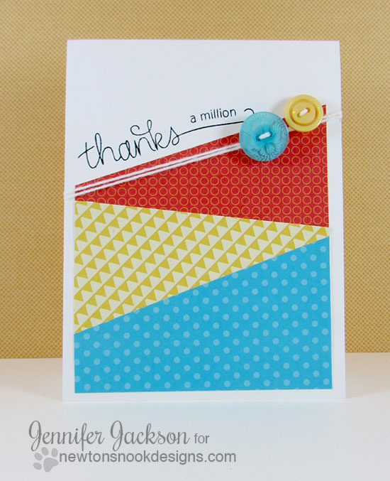 Clean and Simple Thanks Card by Jennifer Jackson | Simply Sentimental Stamp | Newton's Nook Designs