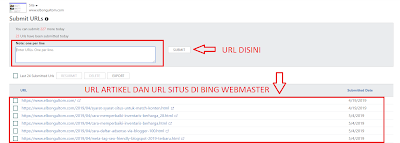 Submit URL Ke Bing Webmaster