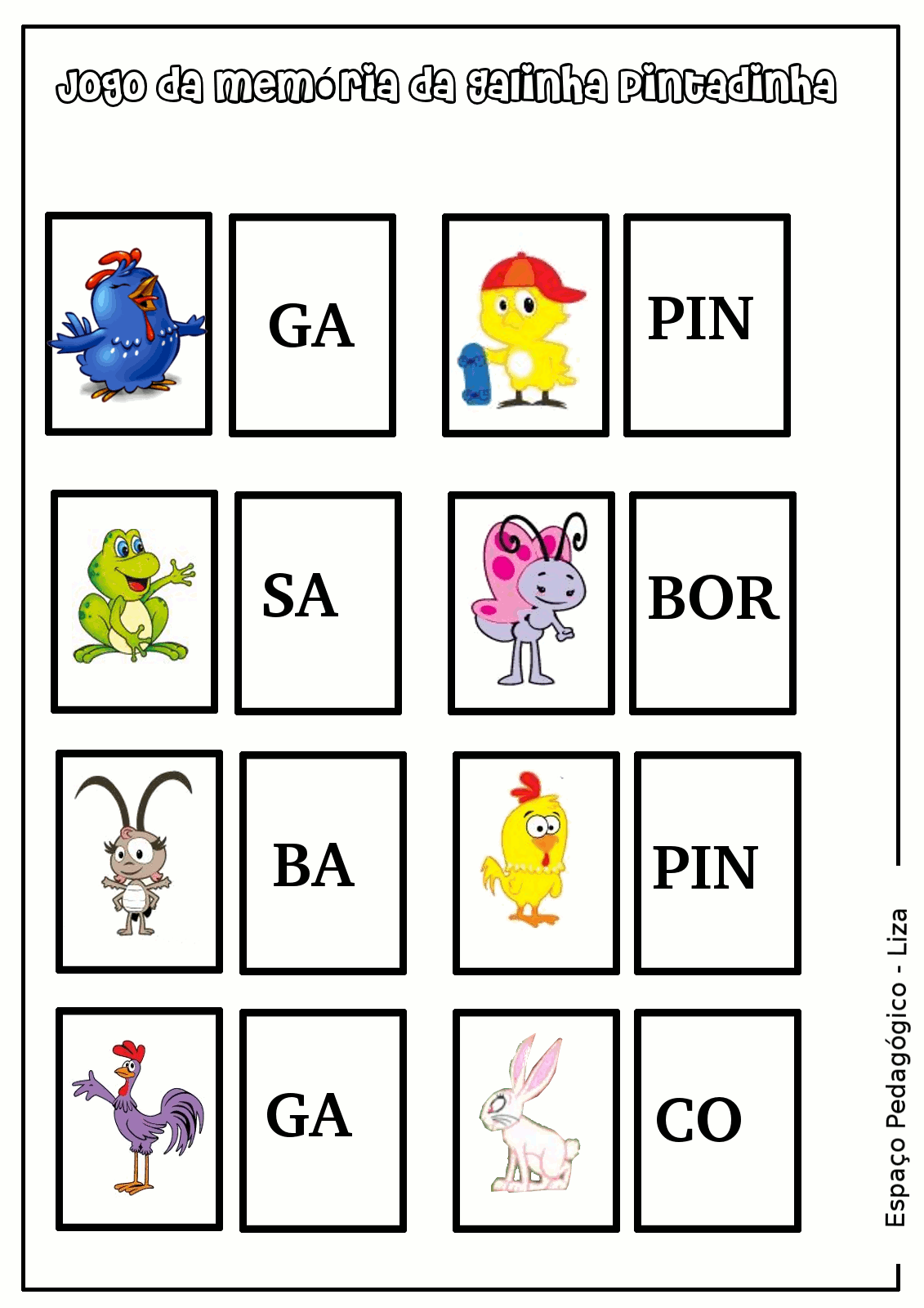 Quebra Cabeça e Jogo da Memória Personalizados para Imprimir - CAL…  Festa  infantil galinha pintadinha, Jogo memoria infantil, Personalizados da  galinha pintadinha