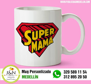 Vasos perosnalizados en Medellin Super mama