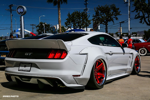 2015 Ford Mustang GT With 20 Inch BD-21’s in Brushed Red - Blaque Diamond Wheels
