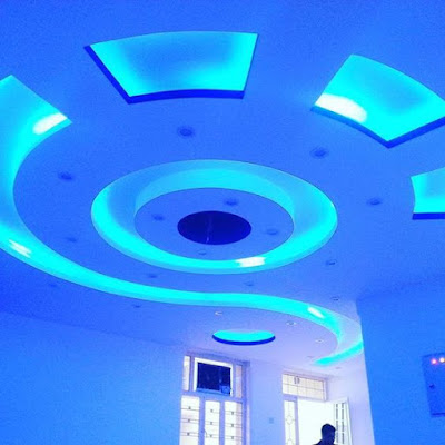 LED indirect lighting for false ceiling design of gypsum board sheets for living rooms