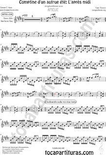  Saxofón Alto y Sax Barítono Partitura de Comptine d'un autre été: L'aprés midi Sheet Music for Alto and Baritone Saxophone Music Scores